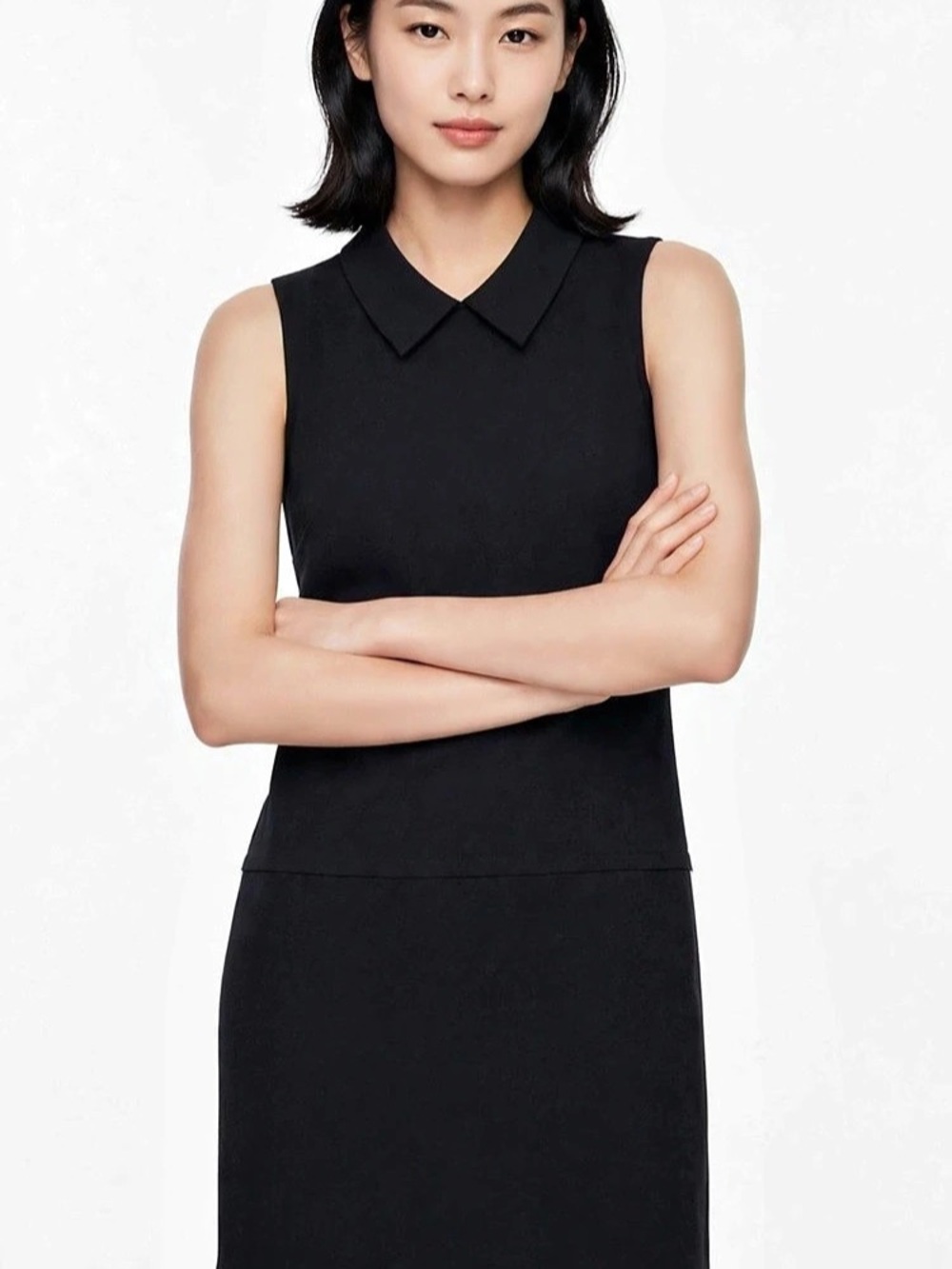 Madewell Collared Shirt Tail Mini Dress in Black Size XS NWT